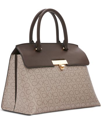 Calvin klein mercy signature satchel clearance