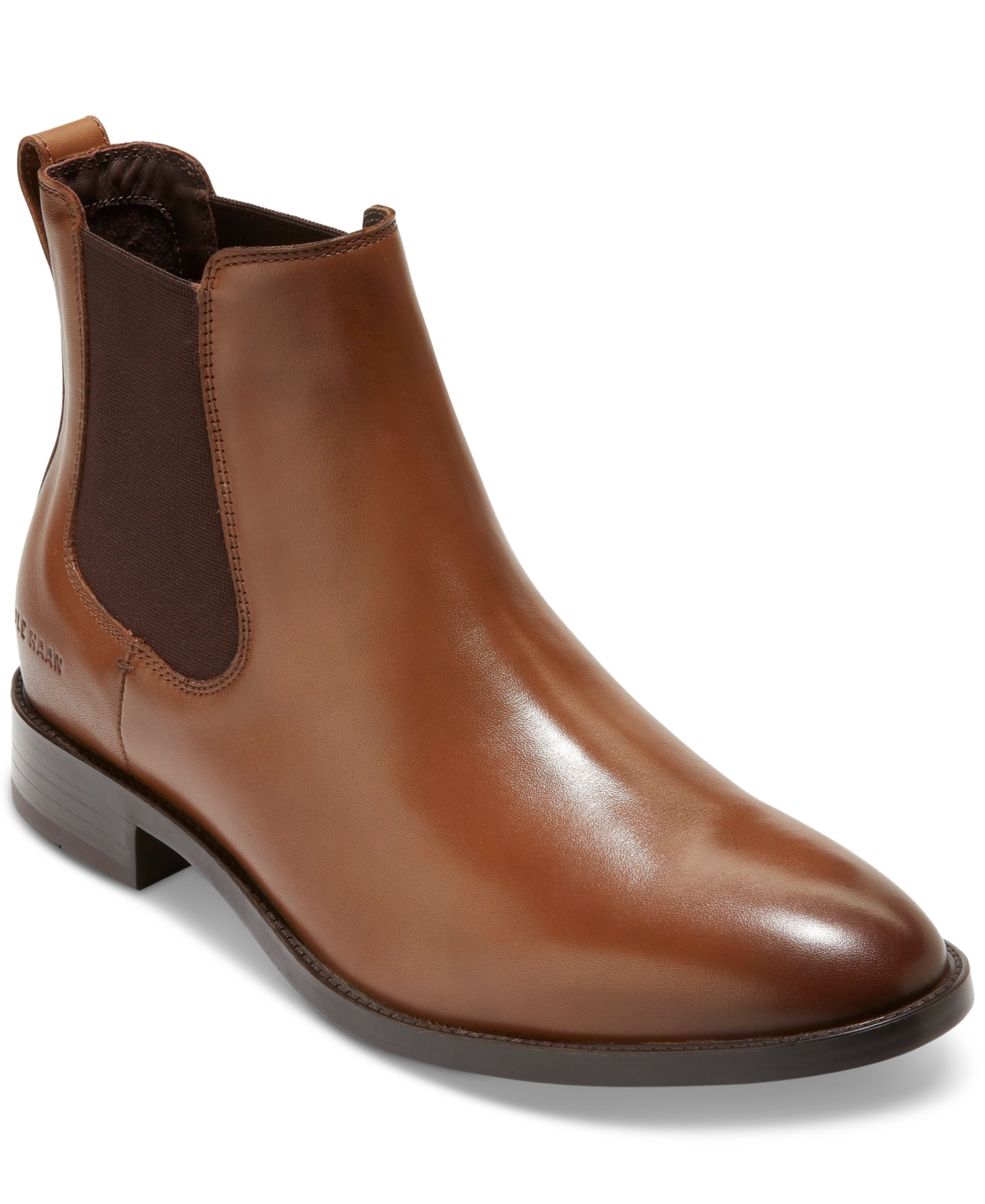 Men's Hawthorne Leather Pull-On Chelsea Boots - British Tan / Dark Chocolate Wr