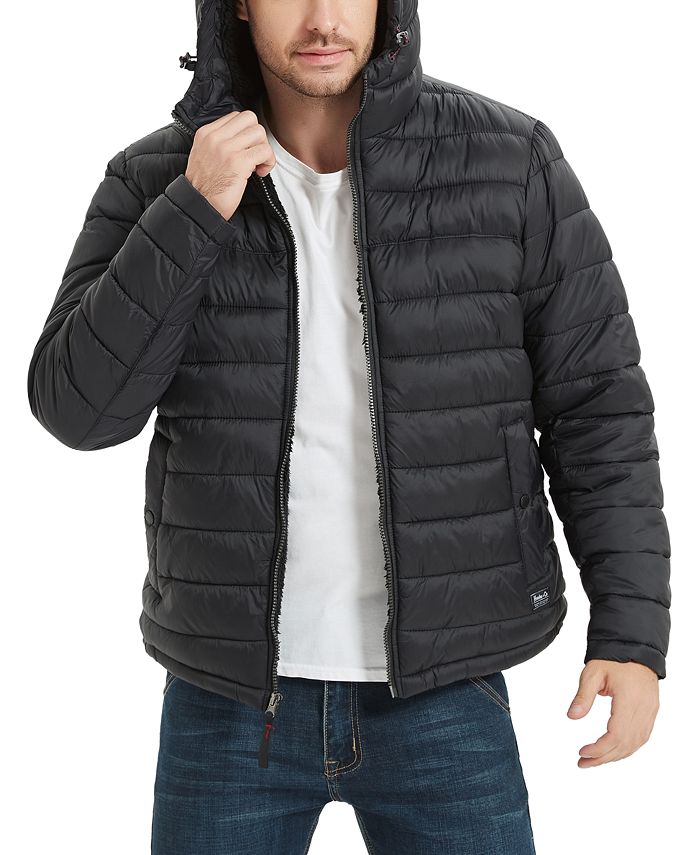 Hawke & Co. Men's Sherpa Lined Hooded Puffer Jacket Macy's