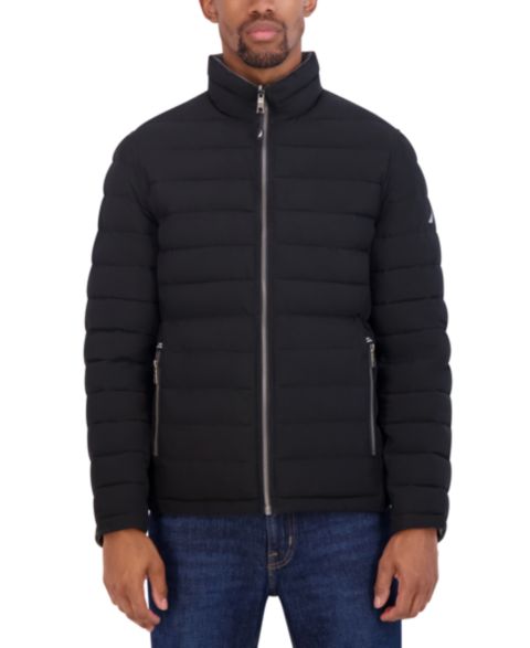 Мужская куртка Nautica Reversible Quilted Puffer, цвет: Чёрный / Серый