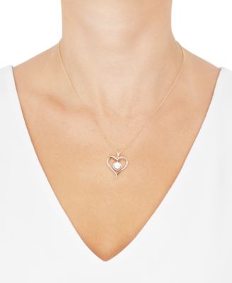Birthstone Gemstone & Diamond Accent Heart 18" Pendant Necklace in 14k Gold-Plated Sterling Silver 