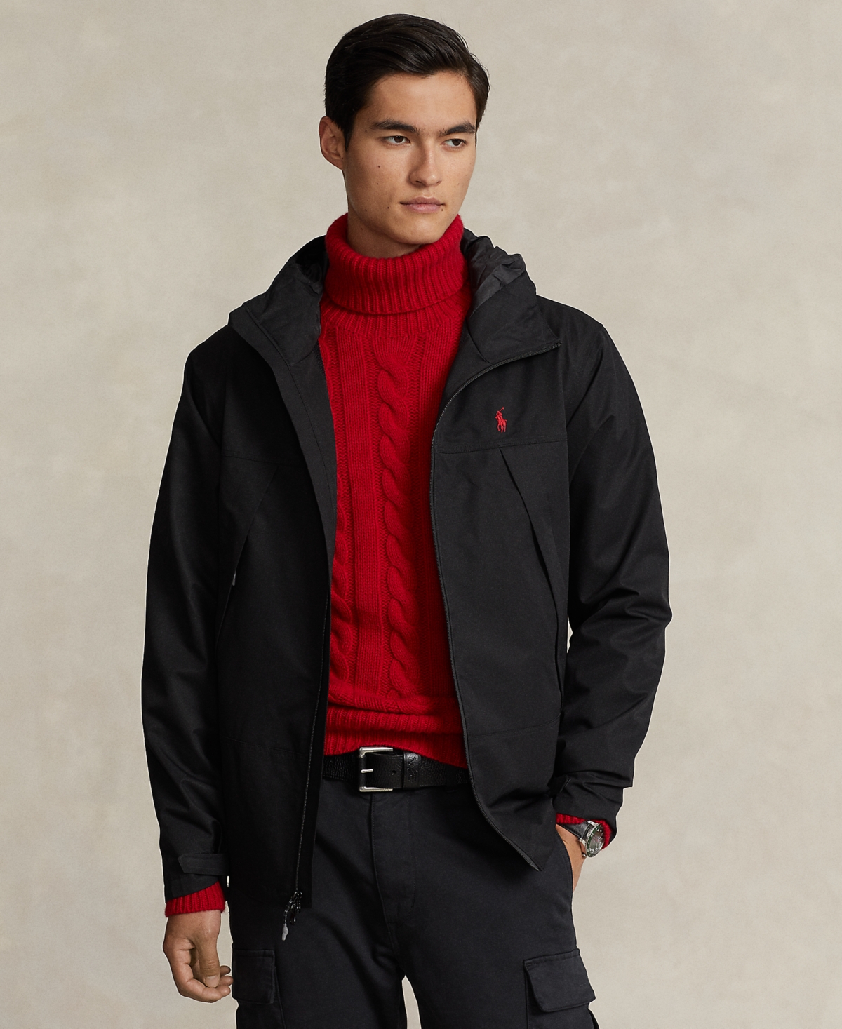 Polo Ralph Lauren Men's Water-resistant Hooded Jacket In Polo Black