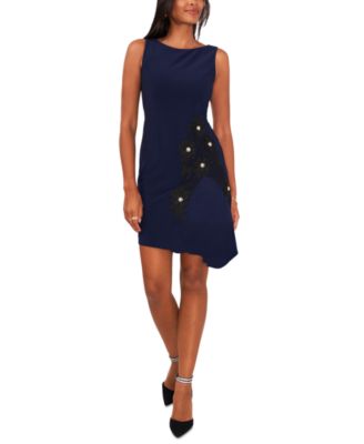 MSK Petite Lace-Appliqu Asymmetrical-Hem Dress - Macy's