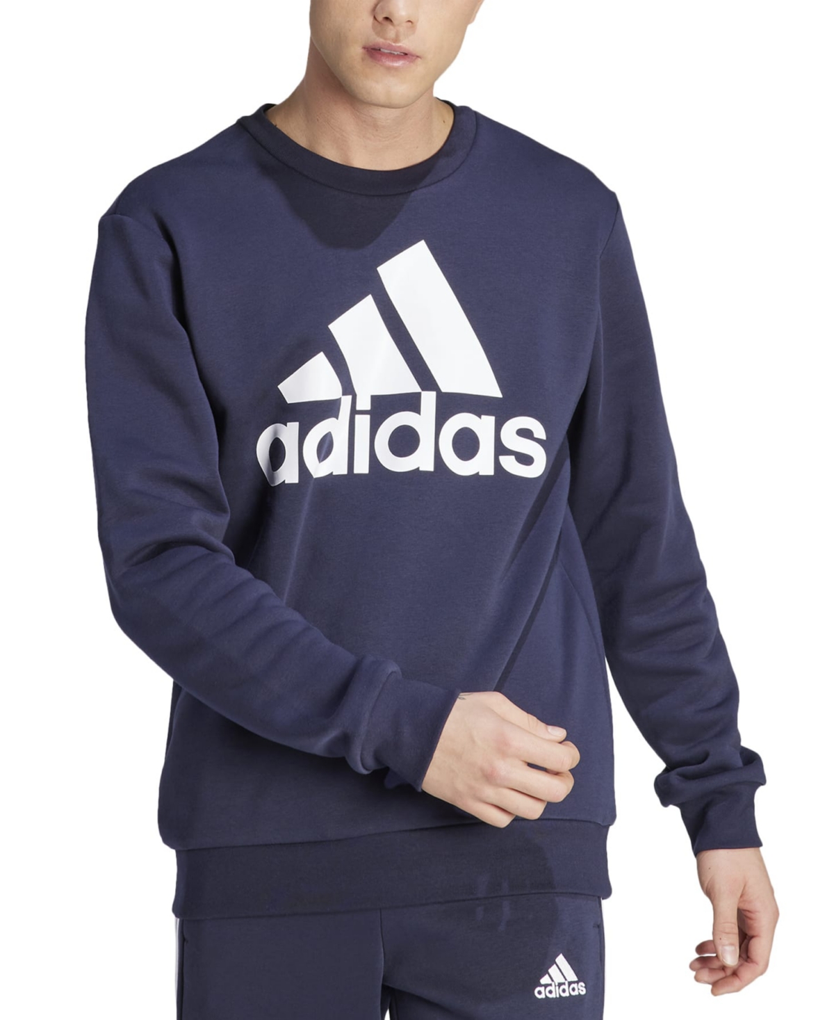 Adidas Originals Men's Essentials Fleece Big Logo Sweatshirt In Legend Ink,wht