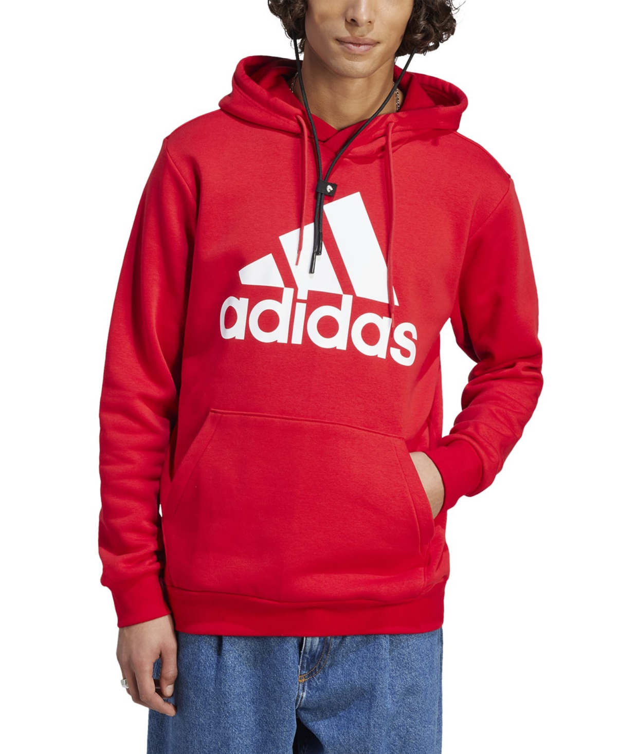 Adidas Originals Men's Essentials Fleece Big Logo Hoodie In Scarlet,wht