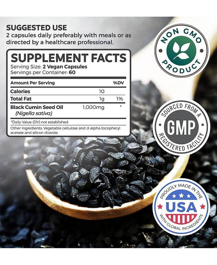 Healths Harmony Black Seed Oil Skin Health nongmo Premium Cold