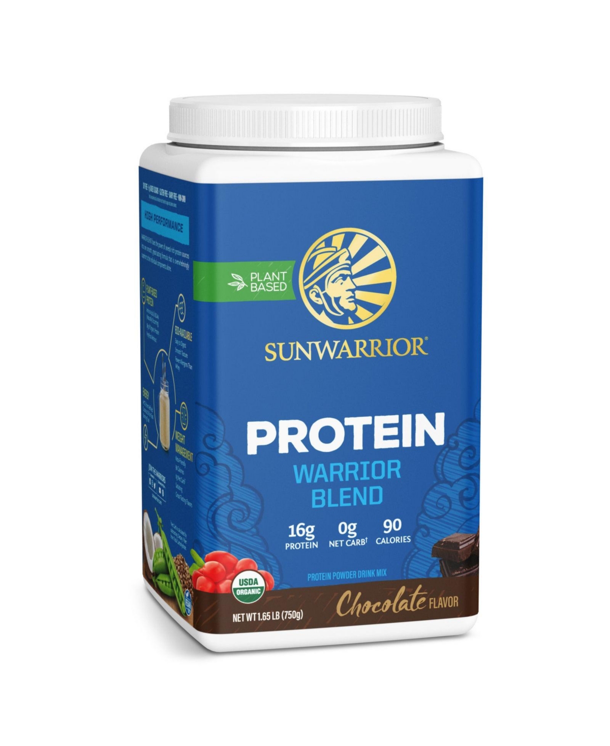 Warrior Blend Protein Powder, Chocolate, Sunwarrior, 750gm