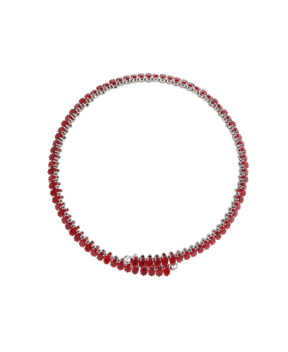 Macy's Cubic Zirconia Marquise Collar Necklace In Ruby