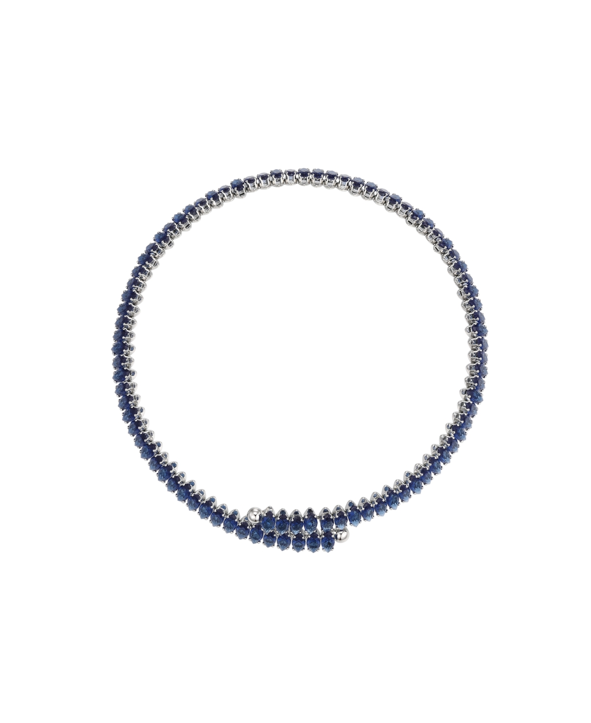 Macy's Cubic Zirconia Marquise Collar Necklace In Sapphire