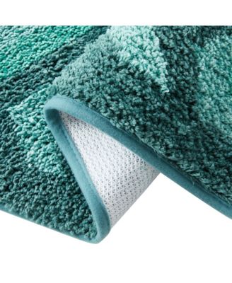 2 Piece Ultra Soft Non-Slip Shaggy Bath Rug - Chevron Design - Large & Small