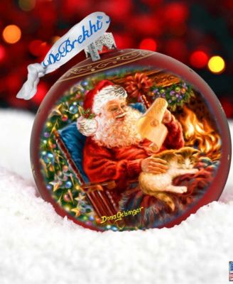 House Warming Santa Large Holiday Glass Collectible Ornaments D. Gelsinger