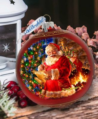 Wish List Santa Large Holiday Glass Collectible Ornaments D. Gelsinger