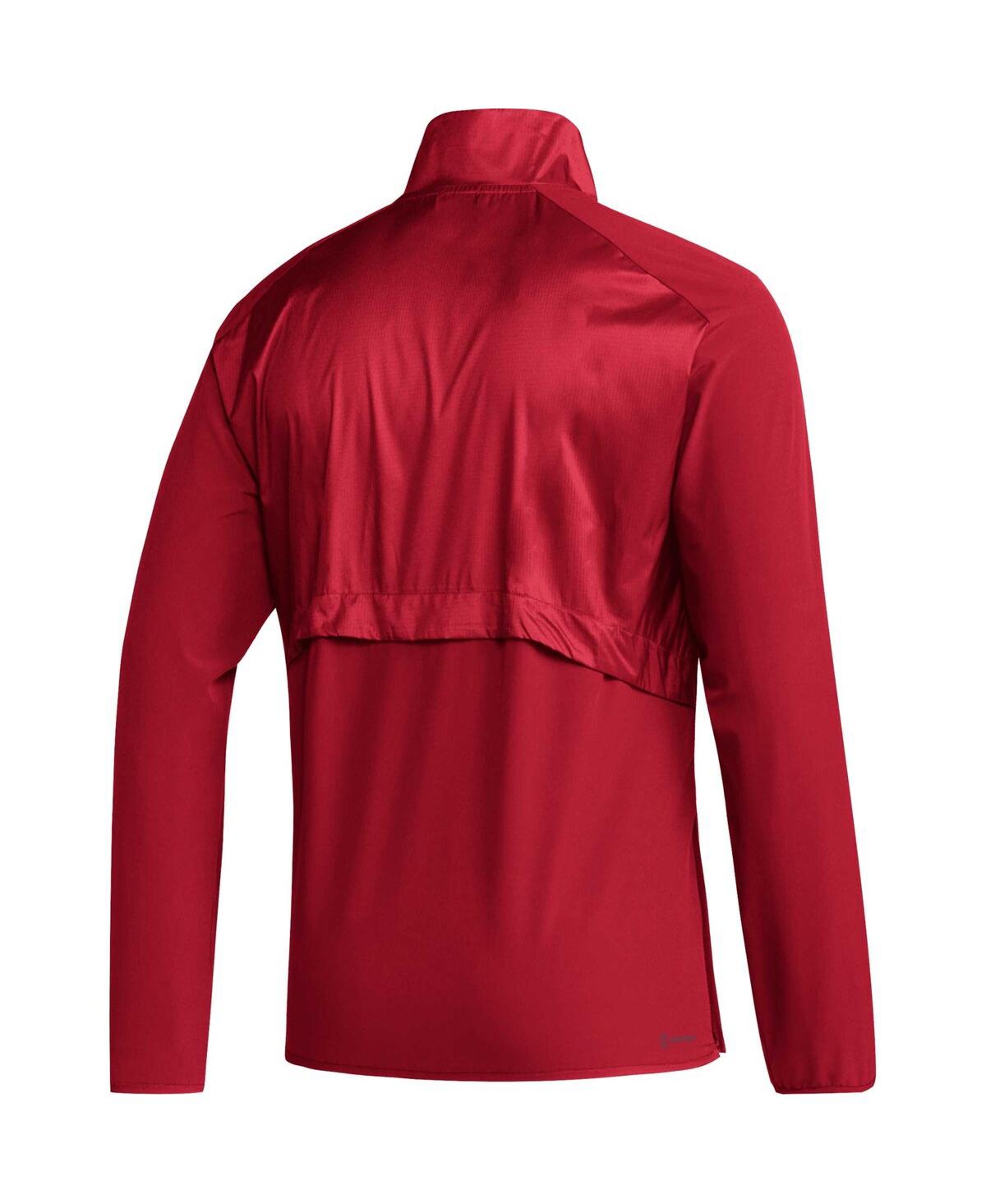 Men's adidasLouisville Cardinals Sideline Aeroready Raglan Sleeve Quarter-Zip Jacket - Red
