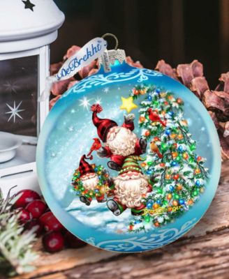 Reaching High Dwarfs Lg Glass Christmas Collectible Ornaments D. Gelsinger