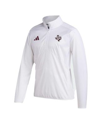 Men's White Texas A&M Aggies Sideline AEROREADY Raglan Sleeve Quarter-Zip Jacket