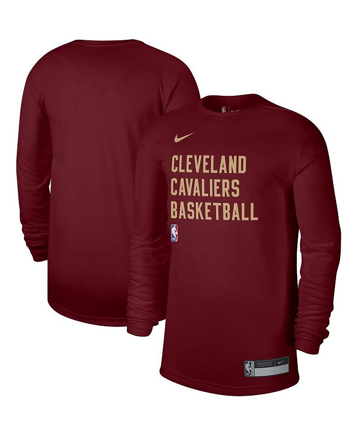 Nike Men's Cleveland Cavaliers Red Practice Long Sleeve T-Shirt, Large