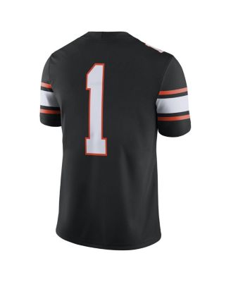 Men's #1 Black Oklahoma State Cowboys Game Jersey