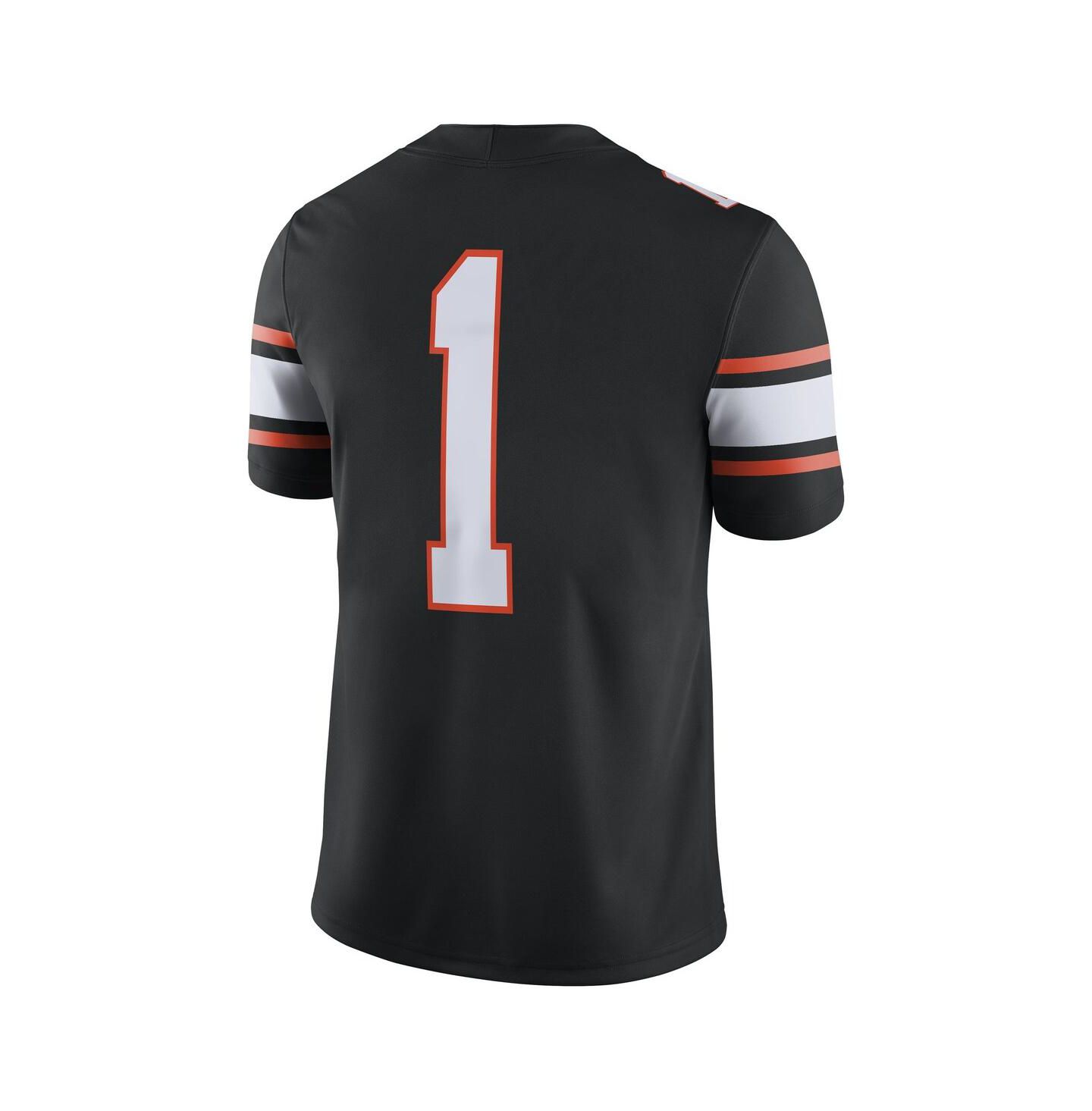 Мужской топ Nike #1 Black Oklahoma State Cowboys Game Jersey — фото 4