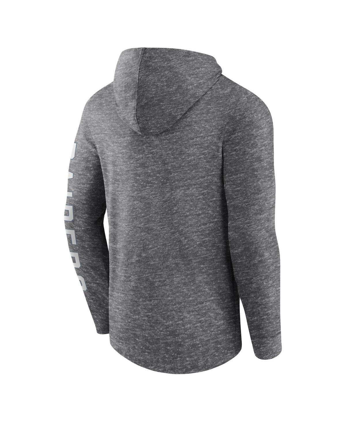Fanatics Branded Heather Charcoal Las Vegas Raiders Pill Stack Long Sleeve Hoodie T-shirt In Heather Charcoal