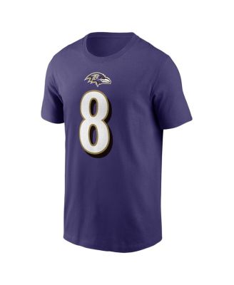 Men's Lamar Jackson Purple Baltimore Ravens Player Name and Number T-shirt