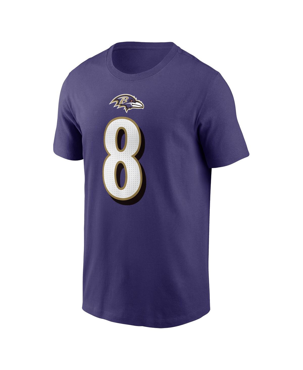 Shop Nike Men's  Lamar Jackson Purple Baltimore Ravens Player Name And Number T-shirt