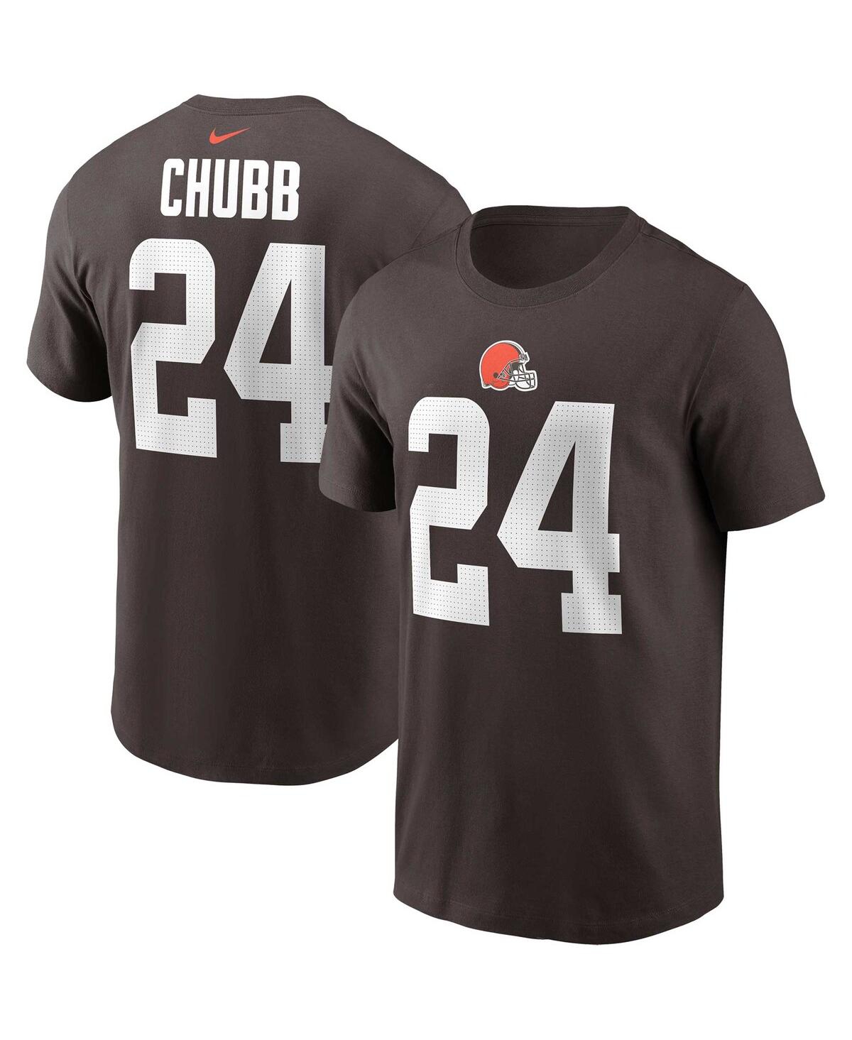 Nike Men's  Nick Chubb Brown Cleveland Browns Player Name And Number T-shirt