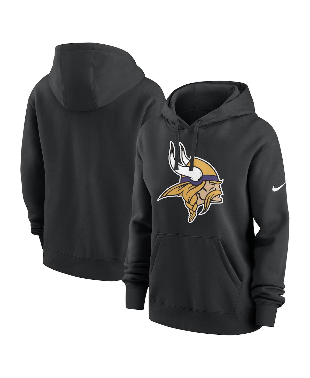 Nike Women's Logo Club (nfl Minnesota Vikings) Pullover Hoodie In Black
