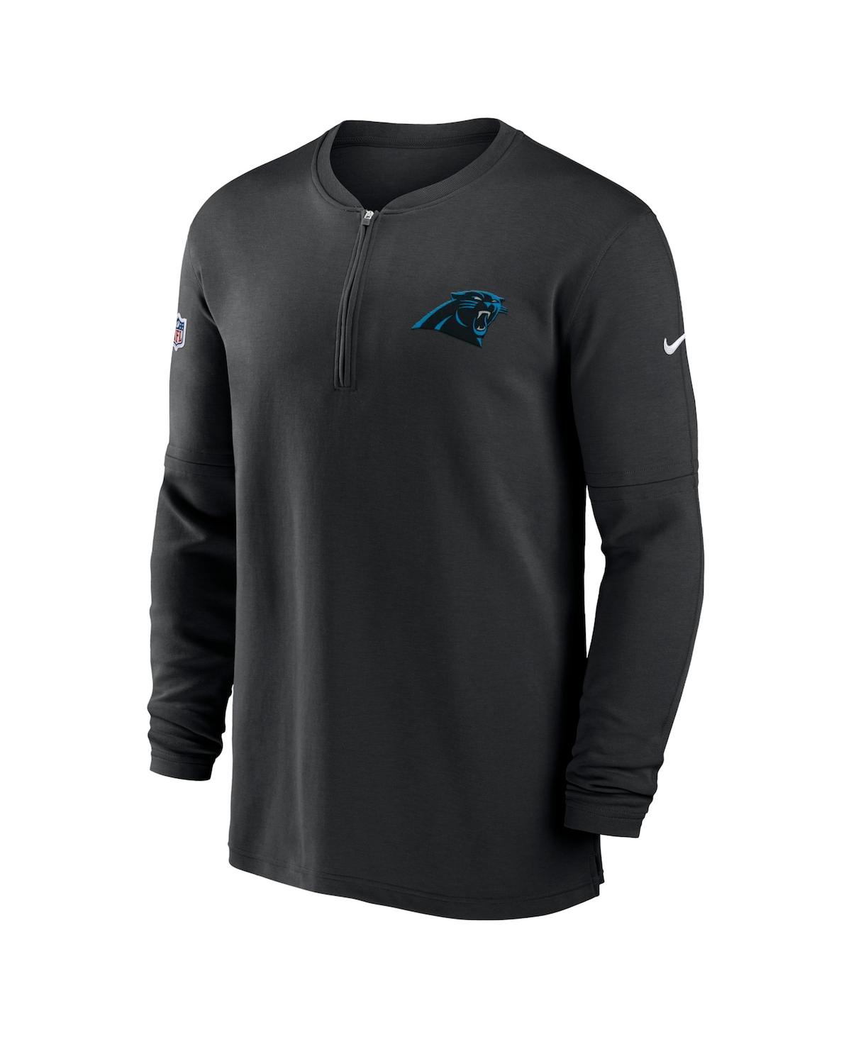 Men's NikeCarolina Panthers 2023 Sideline Performance Long Sleeve Quarter-Zip Top - Black