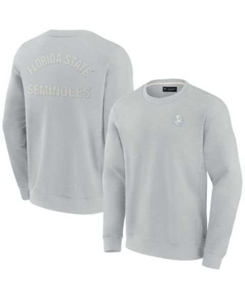 Толстовка Fanatics Signature Gray Florida State Seminoles Super Soft Pullover Crew