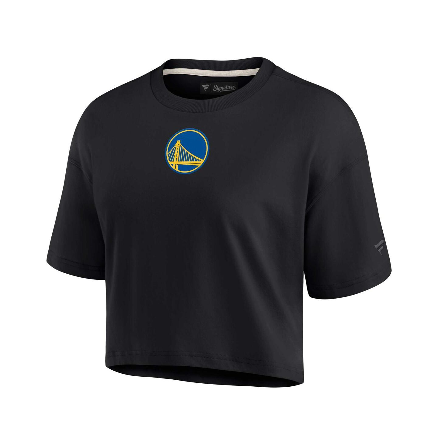 Женская футболка Fanatics Signature Black Golden State Warriors Super Soft Boxy Cropped — фото 3
