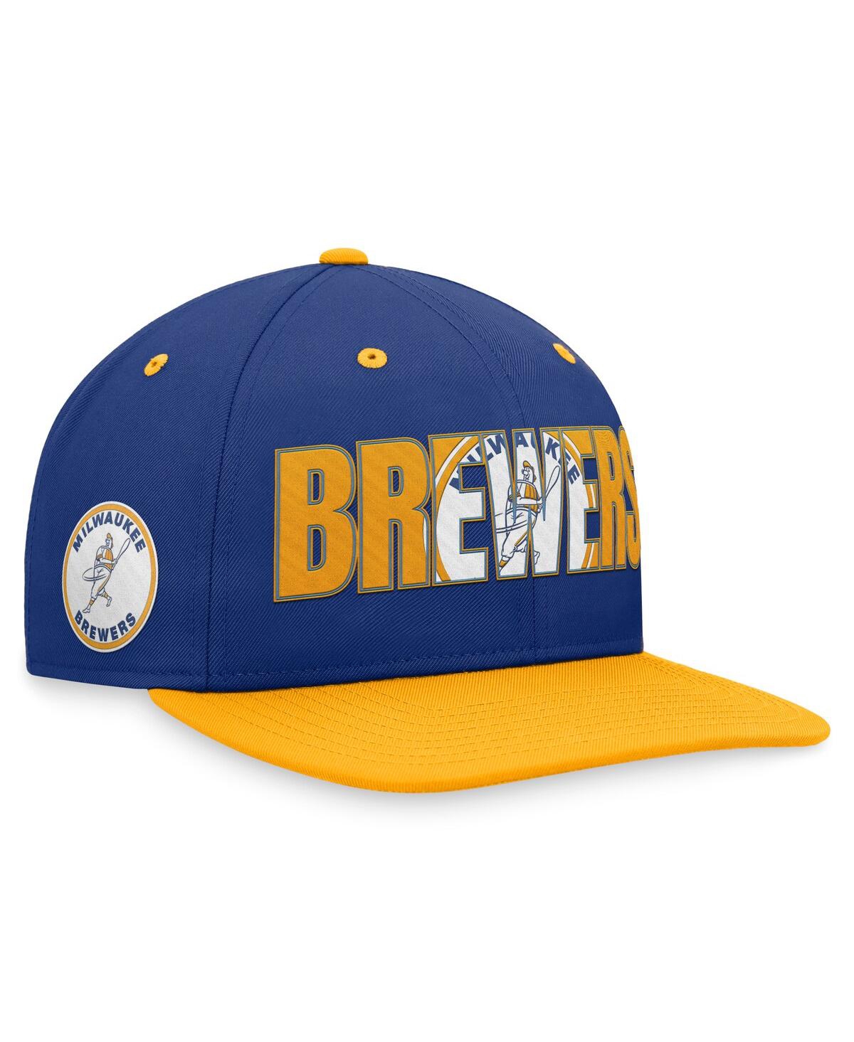 Shop Nike Men's  Royal Milwaukee Brewers Cooperstown Collection Pro Snapback Hat