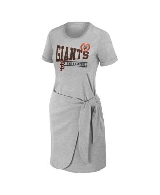 Women's Heather Gray San Francisco Giants Knotted T-shirt Dress