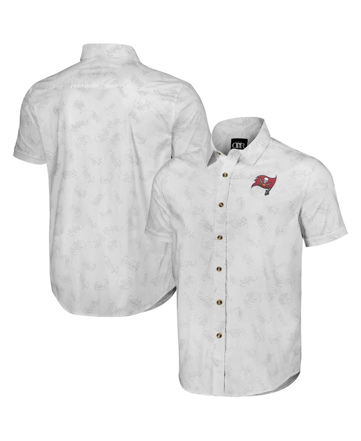 Fanatics Men's Nfl X Darius Rucker Collection By  White Tampa Bay Buccaneers Woven Short Sleeve Butto