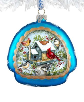 Winter Cardinals Rainbow Christmas Mercury Glass Ornaments S. Winget