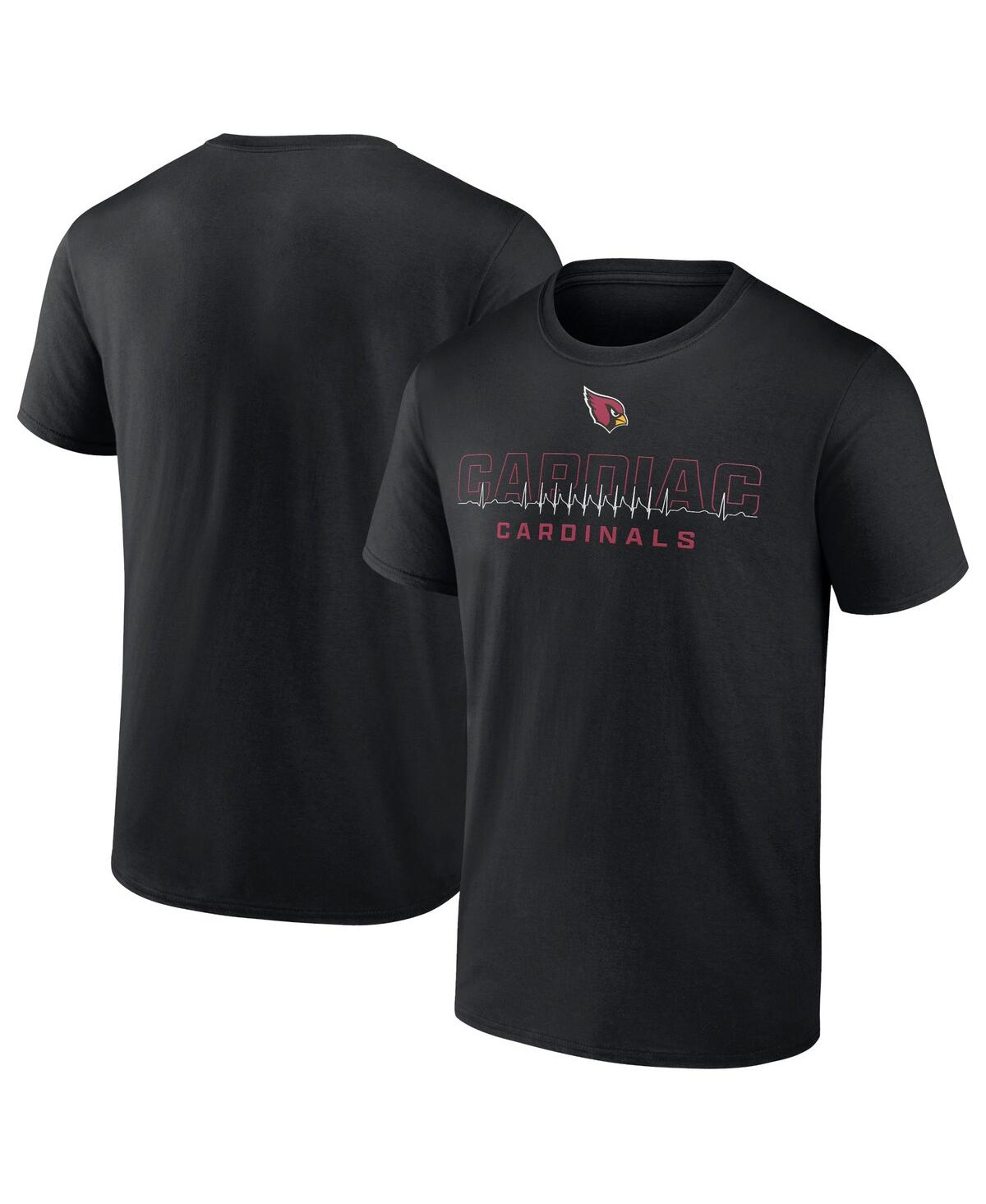 Shop Fanatics Men's  Black Arizona Cardinals Heartbeat T-shirt