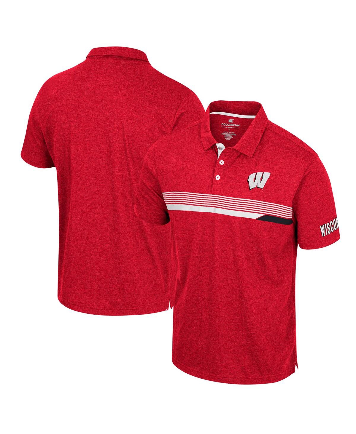 Men's Colosseum Red Wisconsin Badgers No Problemo Polo Shirt - Red