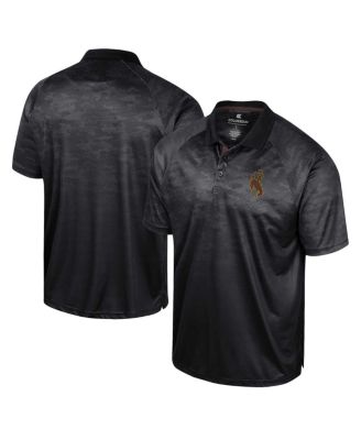 Men's Black Wyoming Cowboys Honeycomb Raglan Polo Shirt