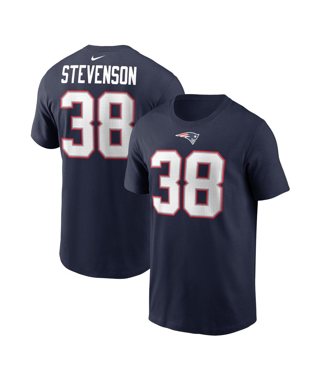 Men's Nike Rhamondre StevensonNew England Patriots Player Name and Number T-shirt - Navy