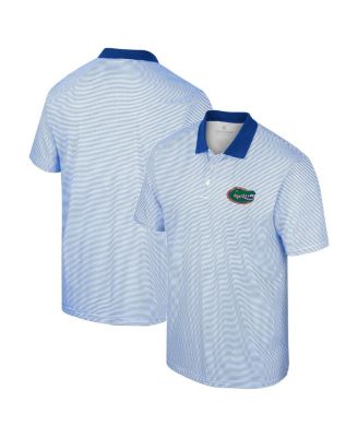Men's White, Royal Florida Gators Print Stripe Polo Shirt