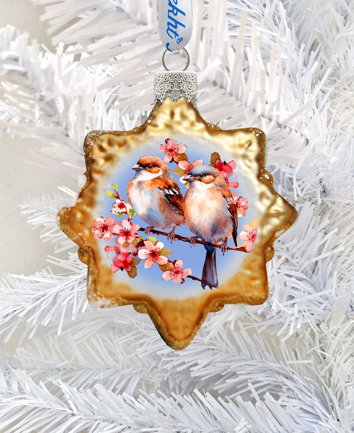 Designocracy Spring Sparrows Keepsake Mercury Glass Christmas Ornaments G. Debrekht In Multi Color