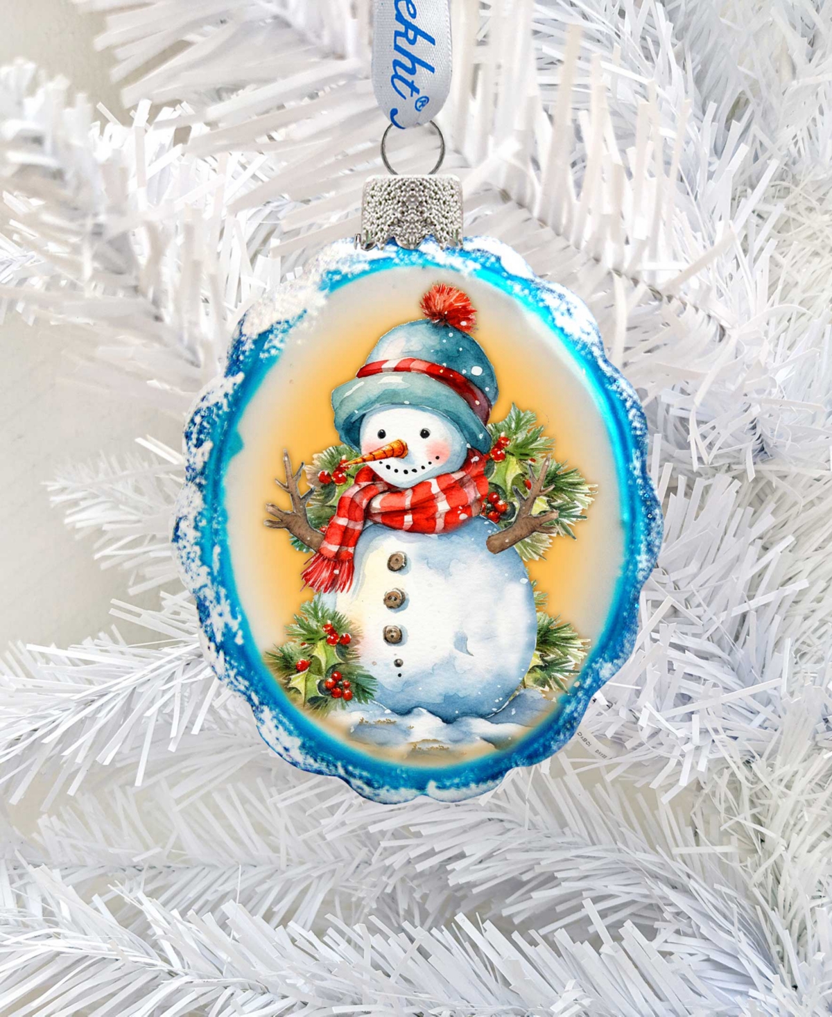 Designocracy Snowman's Gift Keepsake Mercury Christmas Glass Ornaments G. Debrekht In Multi Color