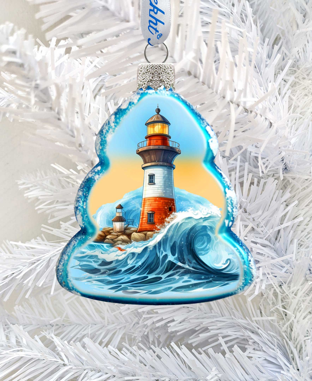 Designocracy Lighthouse Keepsake Christmas Mercury Glass Ornaments G. Debrekht In Multi Color