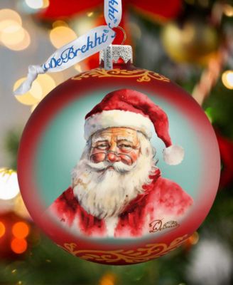Captivating Smile of Santa Ball Mercury Christmas Glass Ornaments G. DeBrekht