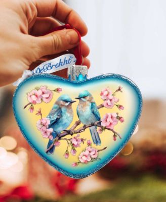 Blooming Love Heart Christmas Mercury Glass Ornaments G. DeBrekht