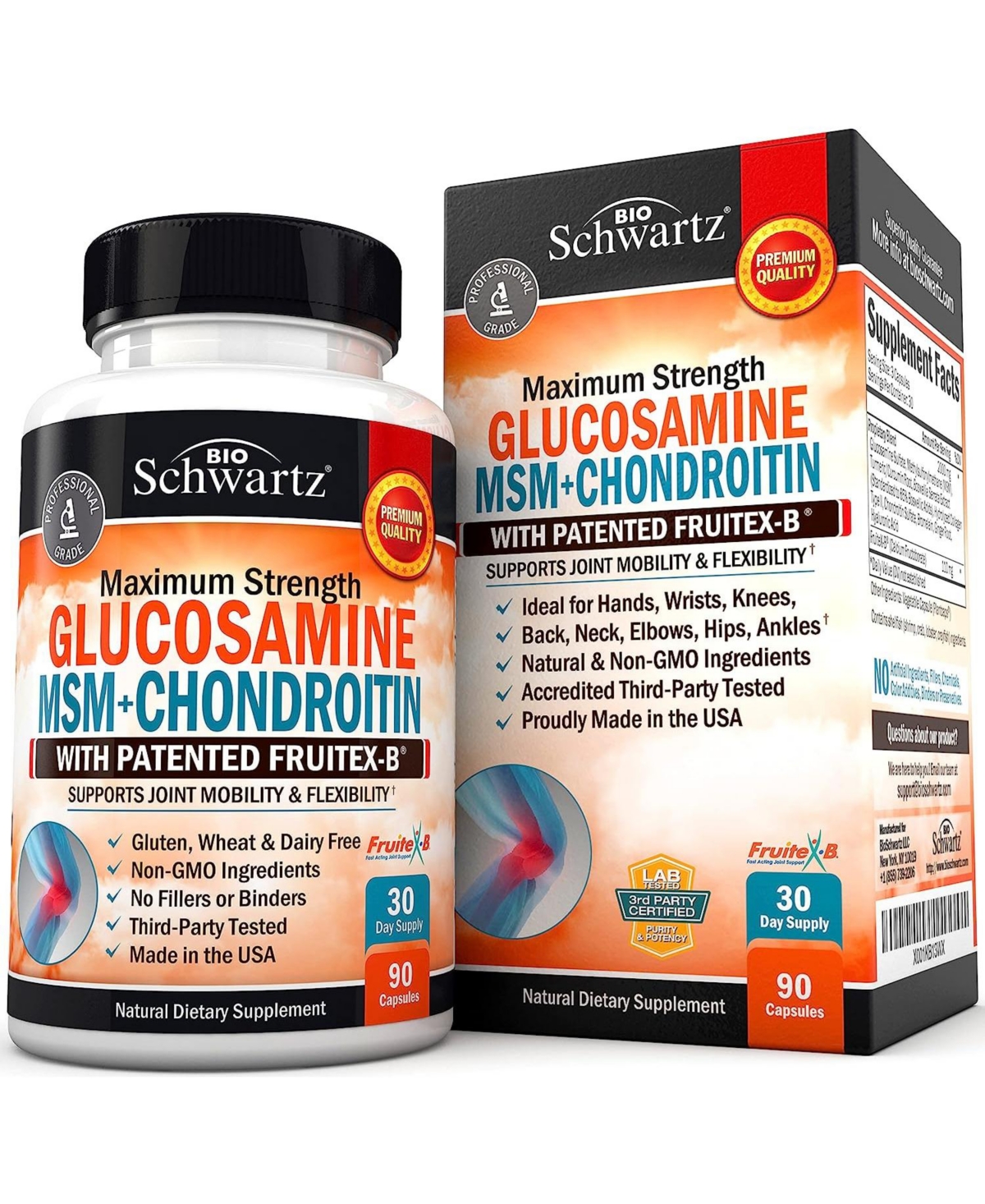 Glucosamine Chondroitin Msm 2110mg - Joint Support Supplement with Turmeric Curcumin for Hands Back Knee & Joint Health for Men & Women - Gluten-Free