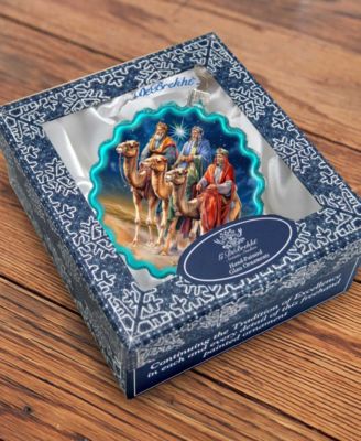 Three Kings Wreath Holiday Mercury Glass Ornaments G. DeBrekht