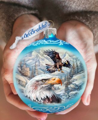 The Land of the Free-American Eagle Ball Christmas Glass Ornaments G. DeBrekht