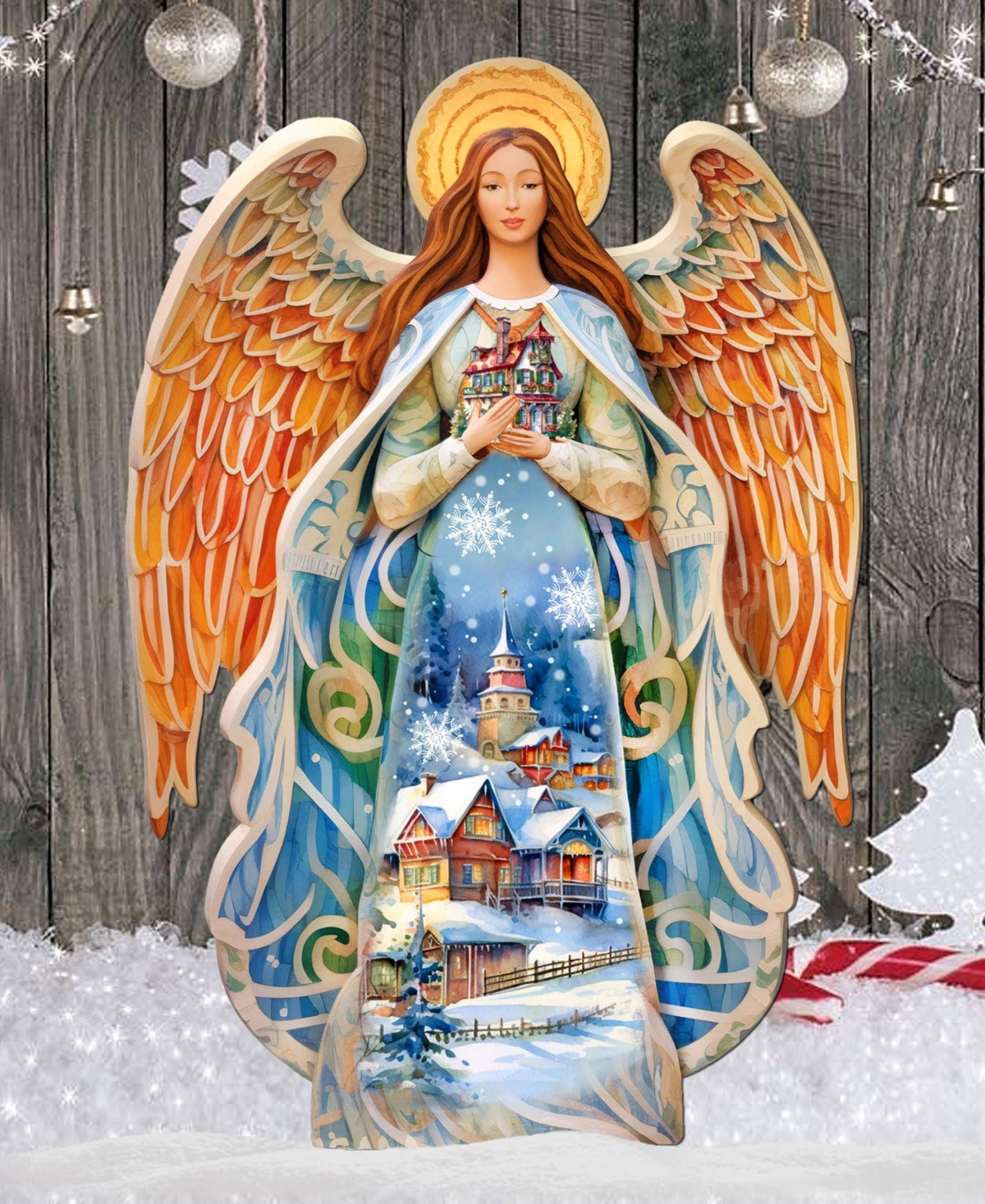 Shop Designocracy Blessing Home Angel 32" Christmas Outdoor Garden Decor G. Debrekht In Multi Color