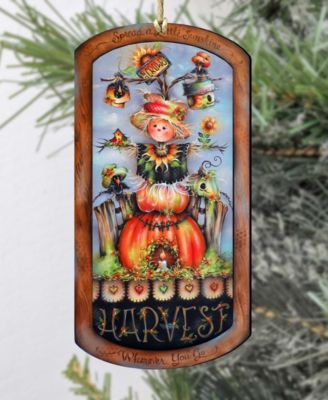 Holiday Wooden Ornaments Harvest Pumpkin Scarecrow Home Decor J. Mills-Price