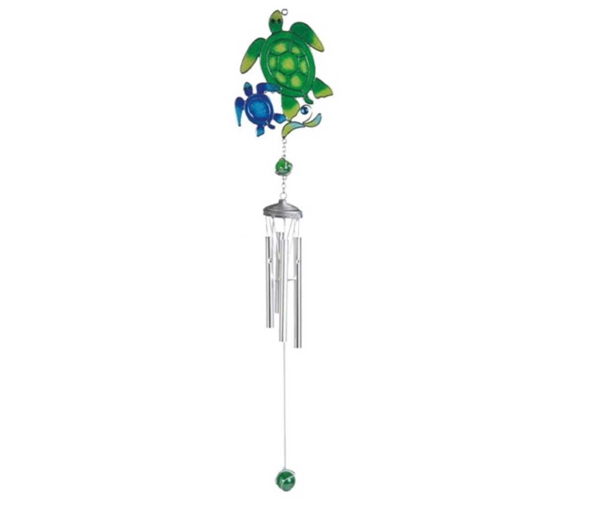 28" Long Blue and Green Sea Turtle Suncatcher Wind Chime Marine Life - Multi